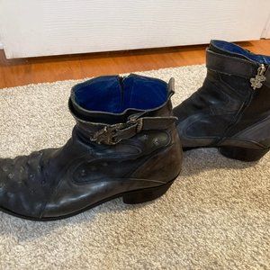 COPY - Men's Mark Nason Gray and Black distressed Dragon boots Size 14